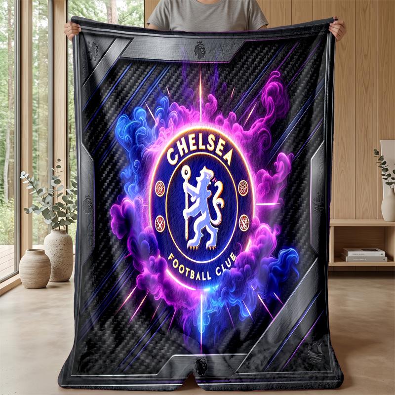Chelsea FC Theme blanket Soft Flannel Blanket Plush Throw Blanket Cozy Sofa Bed Blanket for Home Decor