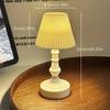 Pleated Shellflower Bud Button Battery LED Table Lamps Desk Night For Bedroom Dining Night Light Simple Modern Decoration