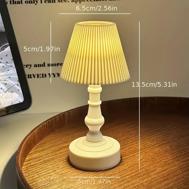 Pleated Shellflower Bud Button Battery LED Table Lamps Desk Night For Bedroom Dining Night Light Simple Modern Decoration