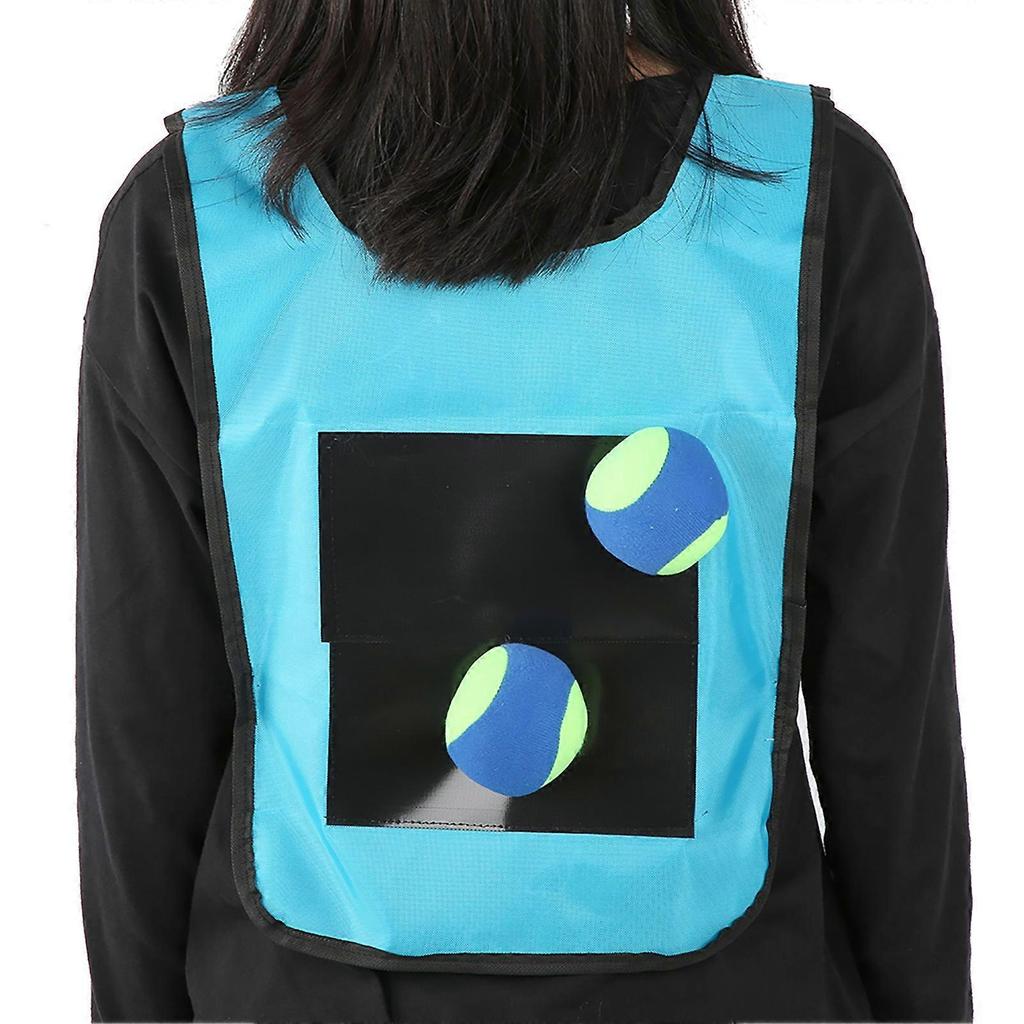 Verdant Touch Kid Throwing Game Children's Dodgeball Tag Stickness Vest Outdoor Throwing Target Game with Balls for Kids, Blue