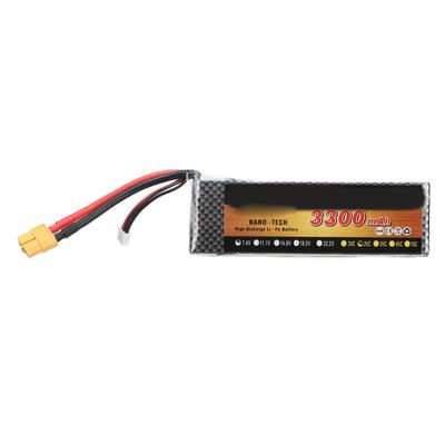 7.4V 3300mAh 25C XT60 RC Lithium Battery for 18 110 RC Car Truck Quadcopter Helicopter Boat