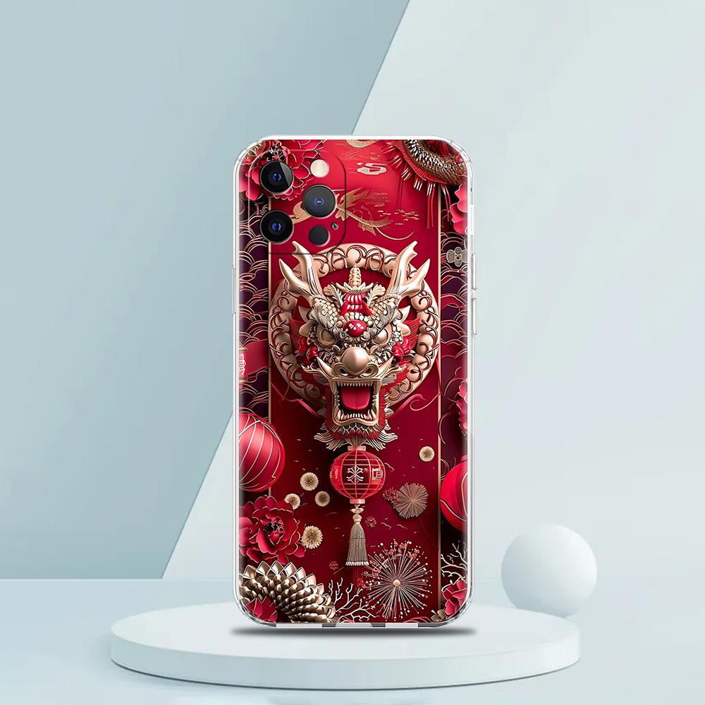 Cartoon Dragon Phone Case for iPhone 16 15 14 13 12 Pro Max Transparent Soft for iPhone 11 Pro Max 7 8 Plus XS XR Silicone Shell