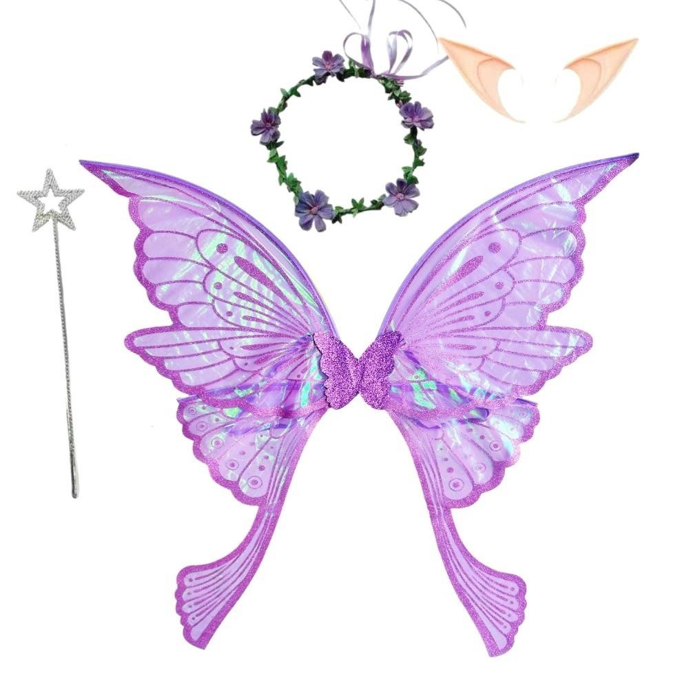 Lightweight Fairy Butterfly Wings Creative Elf Wings Costume Fairy Costume Wing Set Halloween фиолетовый