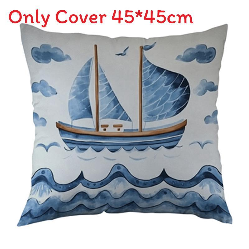 Ocean Series Decorative Pillow For Living Room Modern Plush Cushion 45x45cm