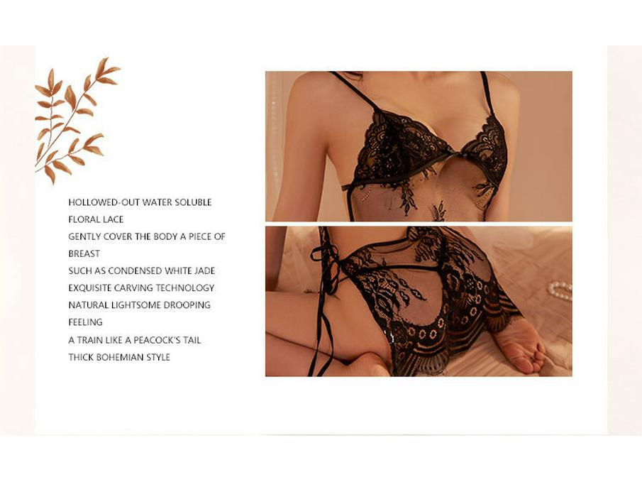 Sinnliches Spitzen-Strapsnachthemd: Verlockende Cut-Out Dessous 646