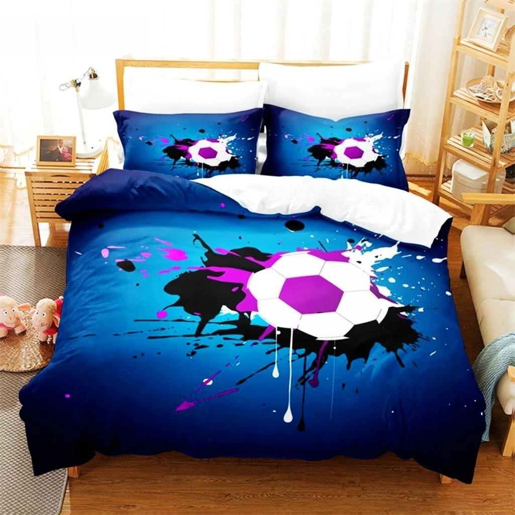 Football Bedding Set Competitive Sports Boy Duvet Cover Set King Quilt Cover Youth Children's Double Duvet Cover Bedding Set