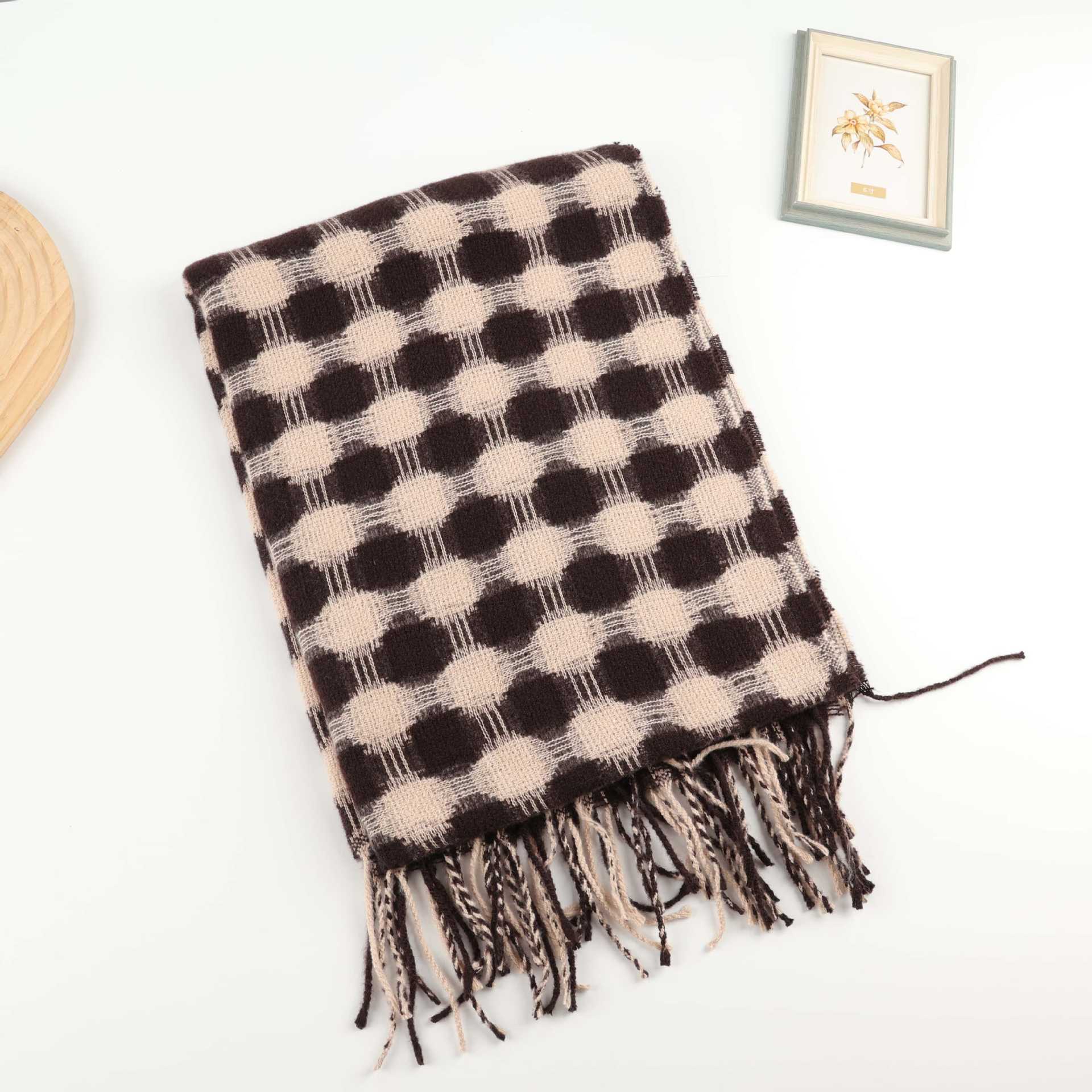 

Woven Imitation Cashmere Scarf with Versatile Temperament and Atmosphere for Women 35*175+12*2
