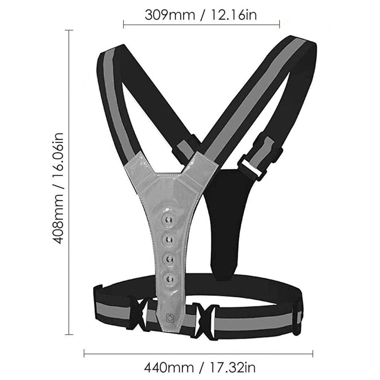 

LED Reflective Safety Vests Light Up Running Vest Lightweight Adjustable Elastic Vest 3 Light Modes with Phone Bag for Women Men