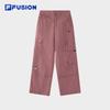 FUSION Women's Casual Loose Woven Cargo Pants