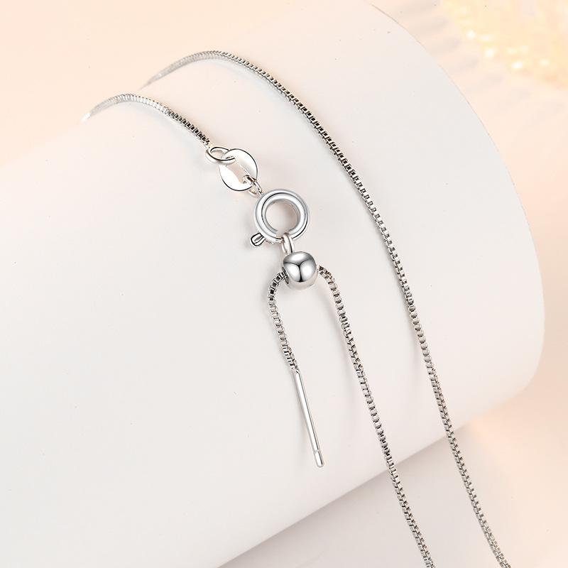 925 Sterling Silver Necklace Box O Chain High Quality Fashion Jewelry For Women Chains Wedding Birthday Party Gift