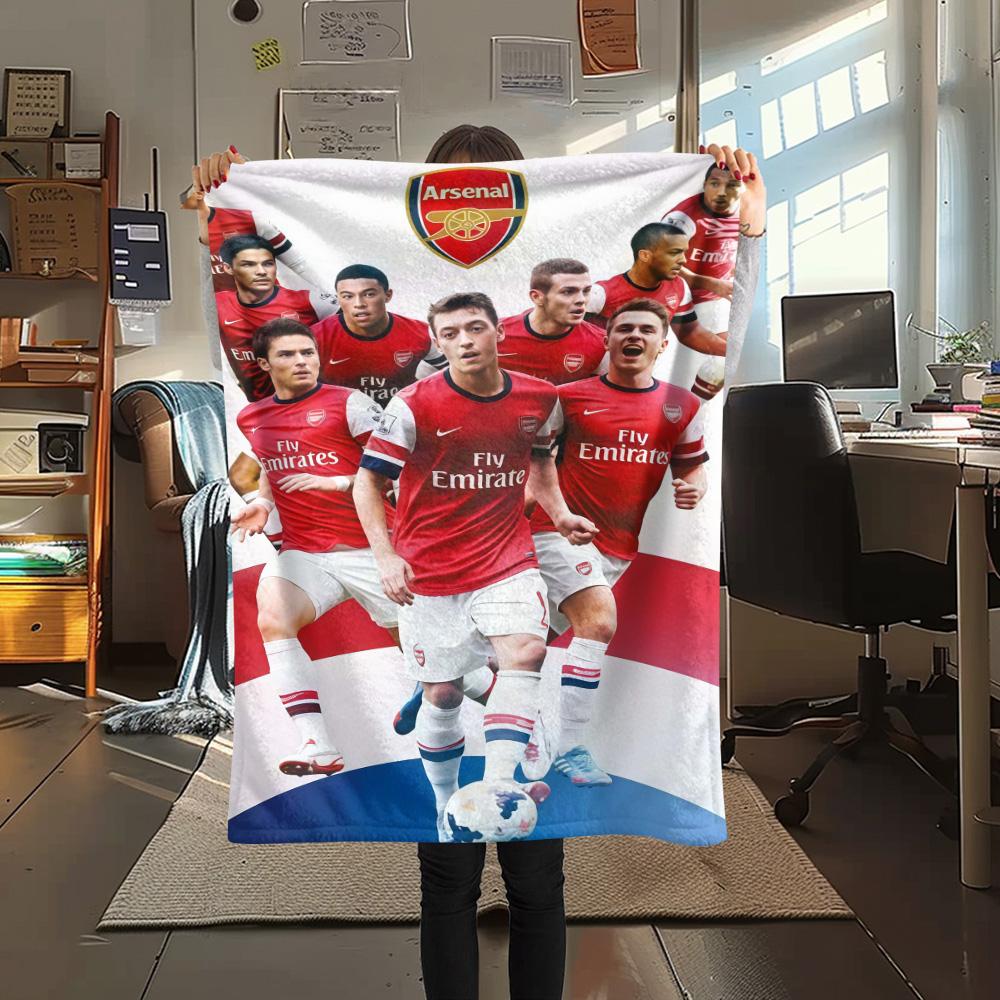Arsenal F Print FlAannel Blanket, High Quality Comfortable for All Seasons, Home Decor, Warmth and Comfort