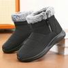 Fashion Faux Fur Thicked Plush Ankle Boots Men 2025 Waterproof Non-Slip Snow Boots Male Flat Heel Keep Warm Winter Cotton Padded Shoes