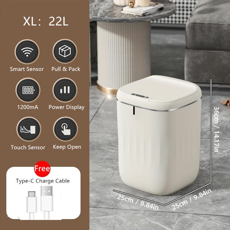 Intelligent Induction Trash Can Living Room Bedroom Rechargeable Waterproof Anti-odor Automatic Opening Of The Lid Rubbish Bin
