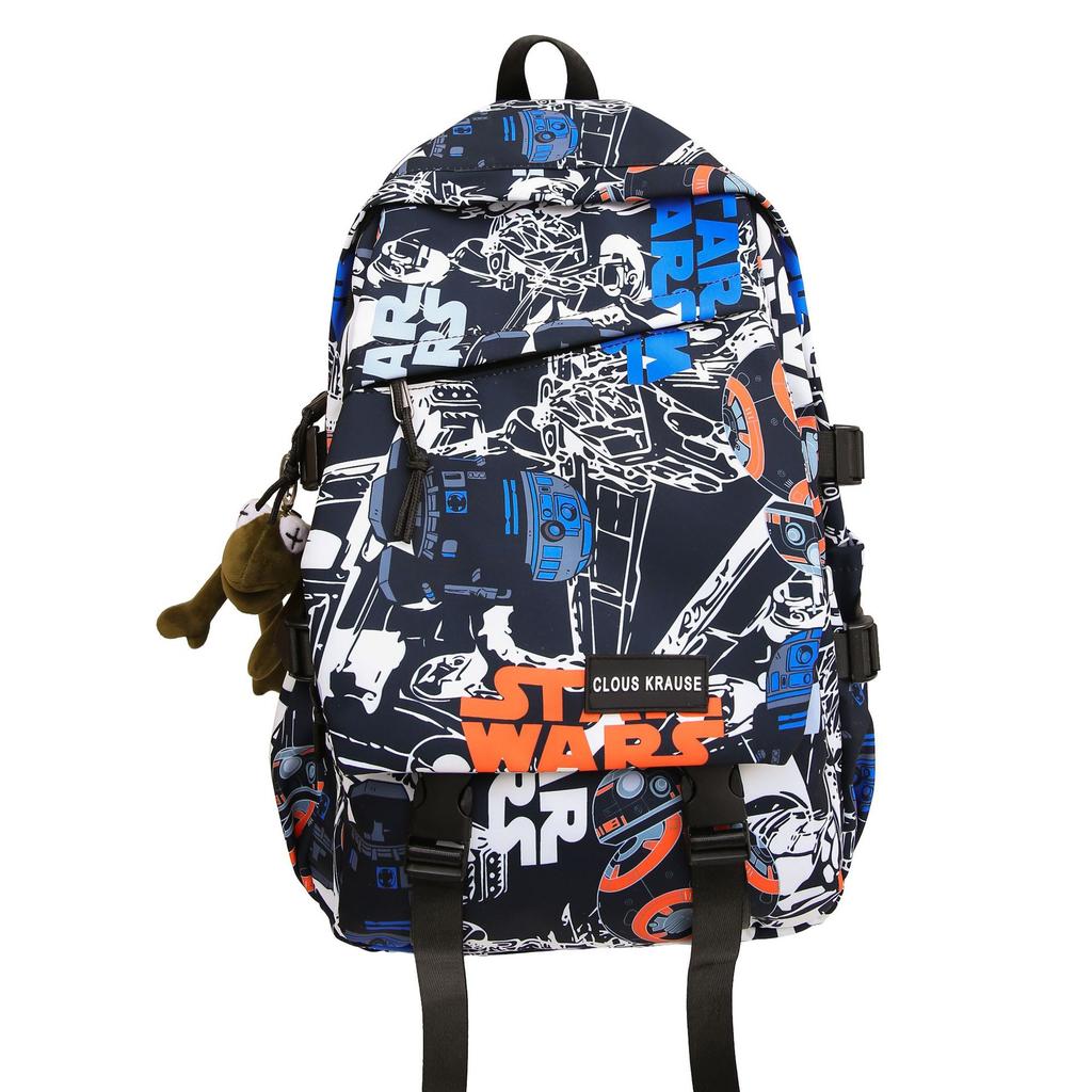 Large Capacity Graffiti Backpack Casual College Students High School Students Junior High School Students School Bag