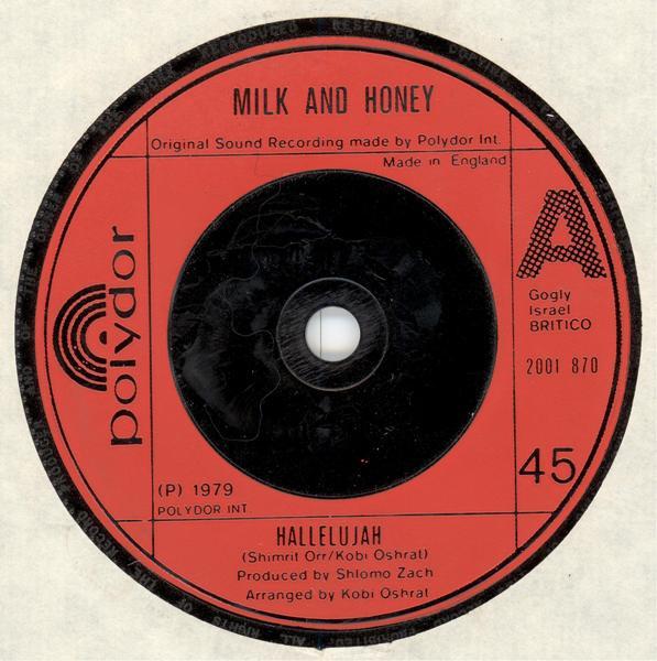 

7inch Record MILK & HONEY - Hallelujah 2001870 Polydor 1979 UK Pop Used