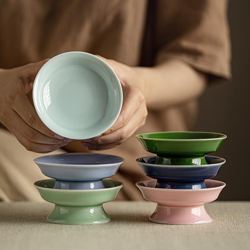 Elegant Ceramic High-Footed Fruit and Pastry Display Plate