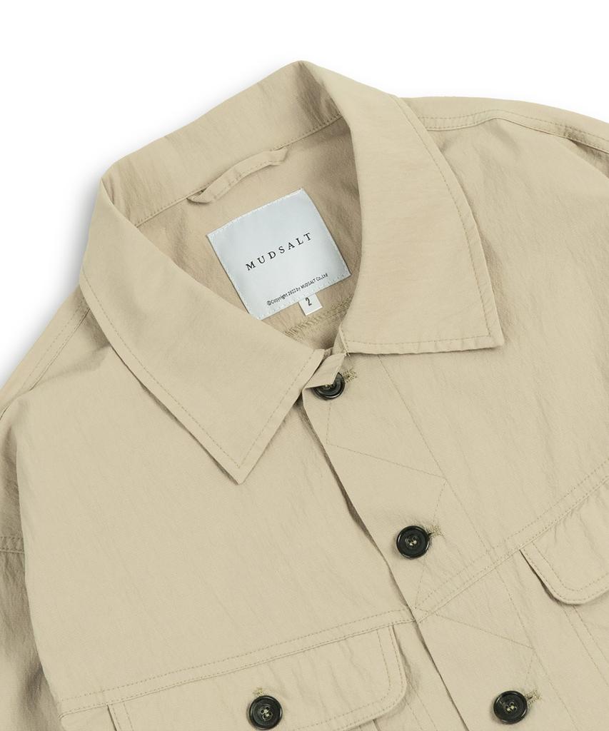 Mudsalt Seersucker Trucker Jacket Beige
