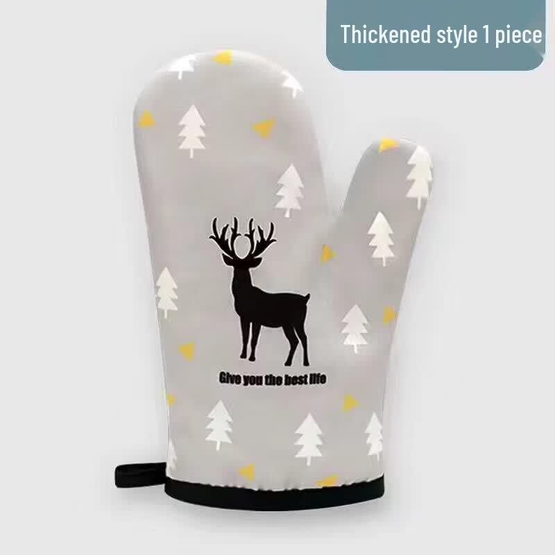 Qiwei Leather Heat-Resistant Oven Glove