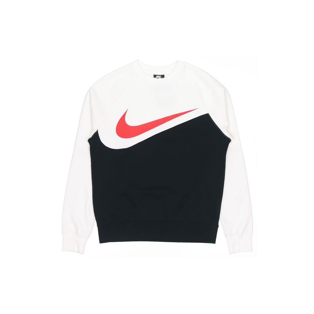 Nike Sportswear Swoosh Crew Neck Sweatshirt Black White Red CZ4922-010