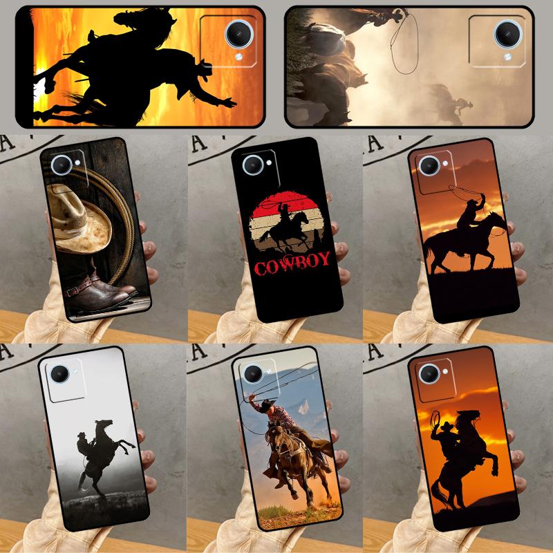 Rodeo Cowboy Lasso Horses Case For Realme C55 C75 C67 C61 C53 C51 C21Y C25S 10 11 12 13 14 Pro Plus GT 6T 6 5 GT7 Pro