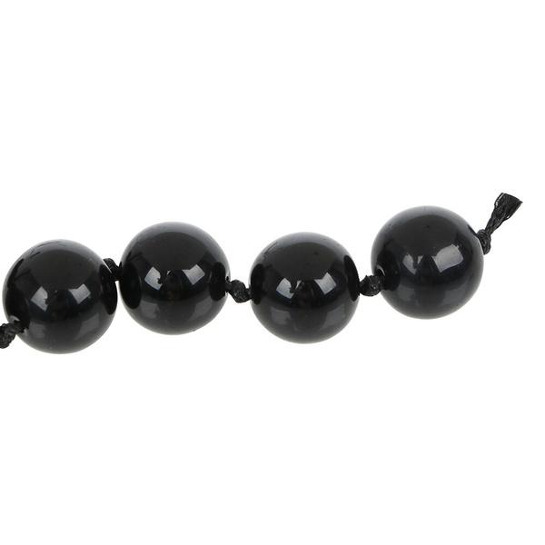Black Glass Balls Beads with Ring Handheld