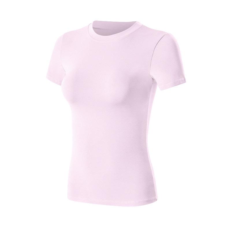 Women's Slimming Short Sleeve Yoga & Running T-Shirt - Breathable, Round Neck Fitness Top for Pilates & Outdoor Activities