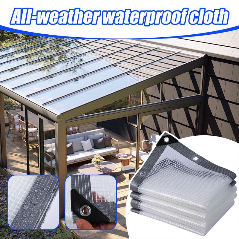 Klare Wasserdichte Schwerlastplane Regenfeste Abdeckung Gartenmöbelschutz Campingzeltzubehör für Terrassenpflanzen Hühnerstall