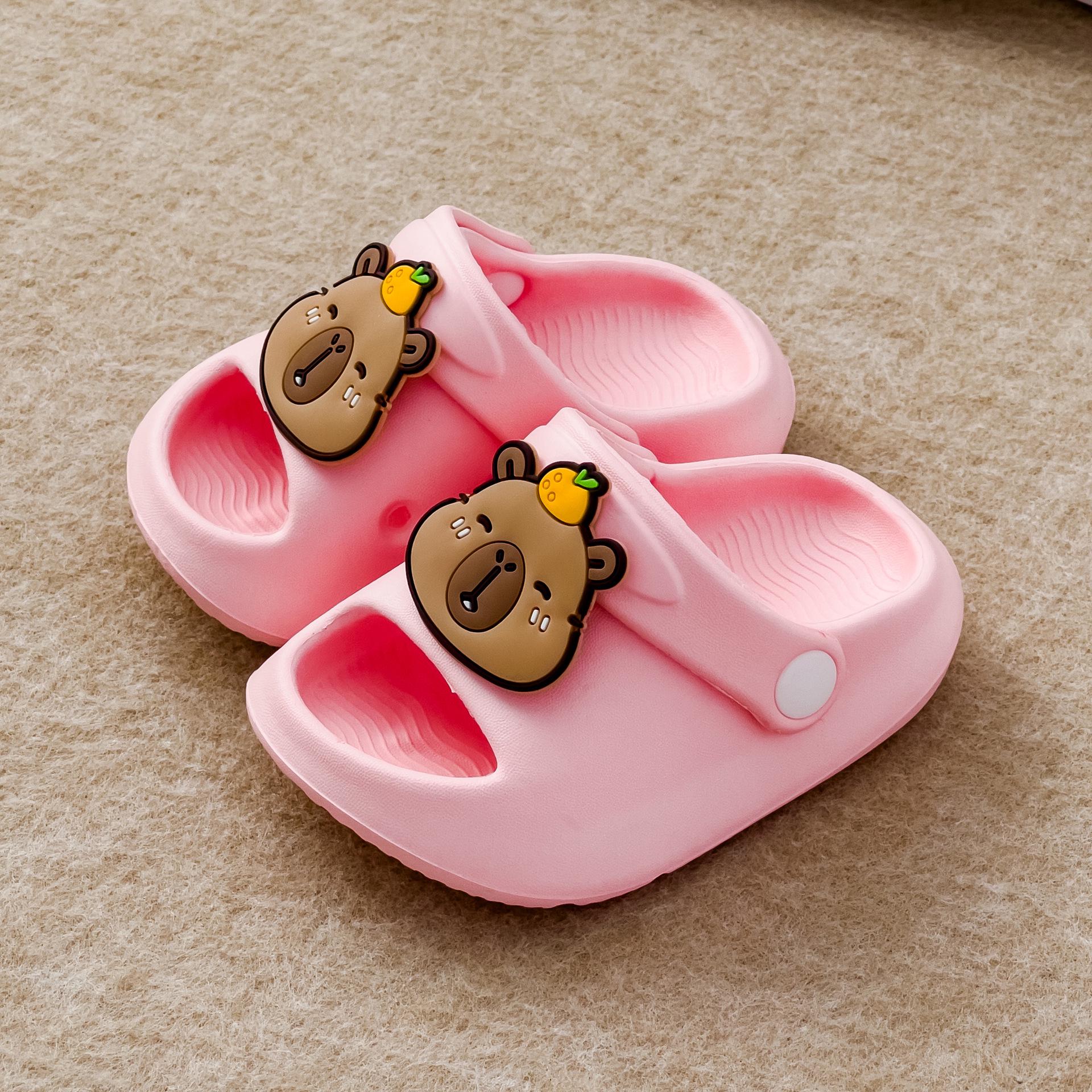 

Kids Soft Sole Orange Capybara Slippers - Lightweight, Comfortable, Indoor/Outdoor Use 22-23 (fits 15cm foot) розовый