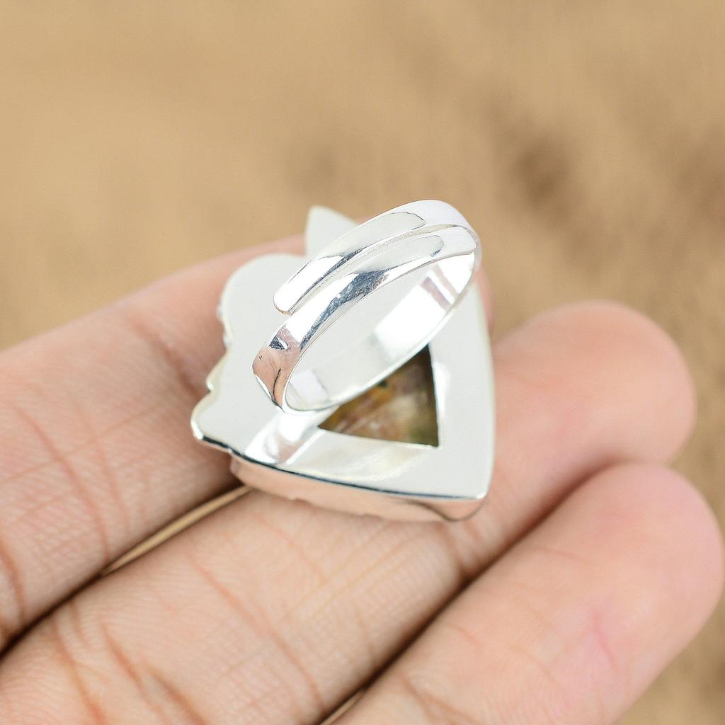 925 Sterling Silver Bauxite Gemstone Anniversary Flower Wife Promise Unique Ring