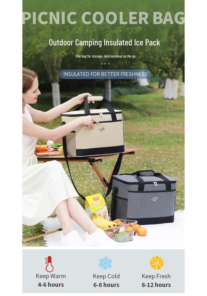 Lightweight Insulated Lunch Bag for Office and Outdoor Use, Stylish Solid Color Design