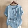 Women's Fashion Cat Letters Prined Short Sleeve T-shirt Loose Cotton Shirt Casual Loose Summer Blouse Tops Plus Size