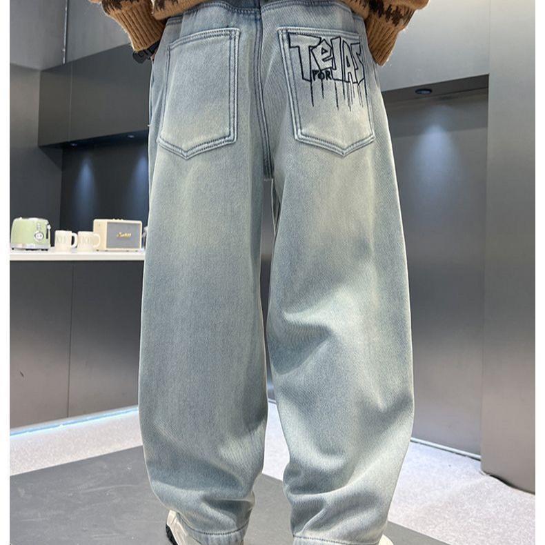 Boys' Pants for Spring and Autumn Loose Children's Pants Versatile Jeans