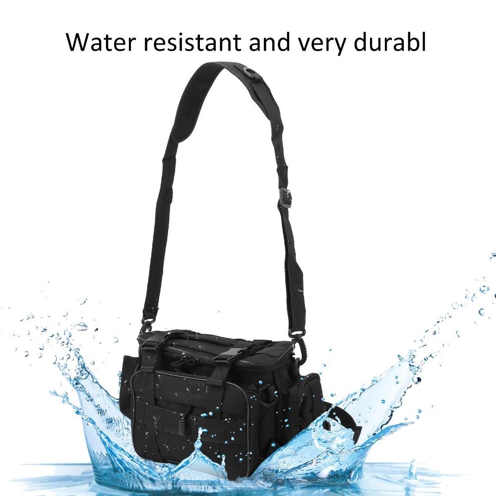 Polyester Fishing Shoulder Bag Adjustable Straps Fishing Bag Fishing Tool Bag  Outdoor Storage