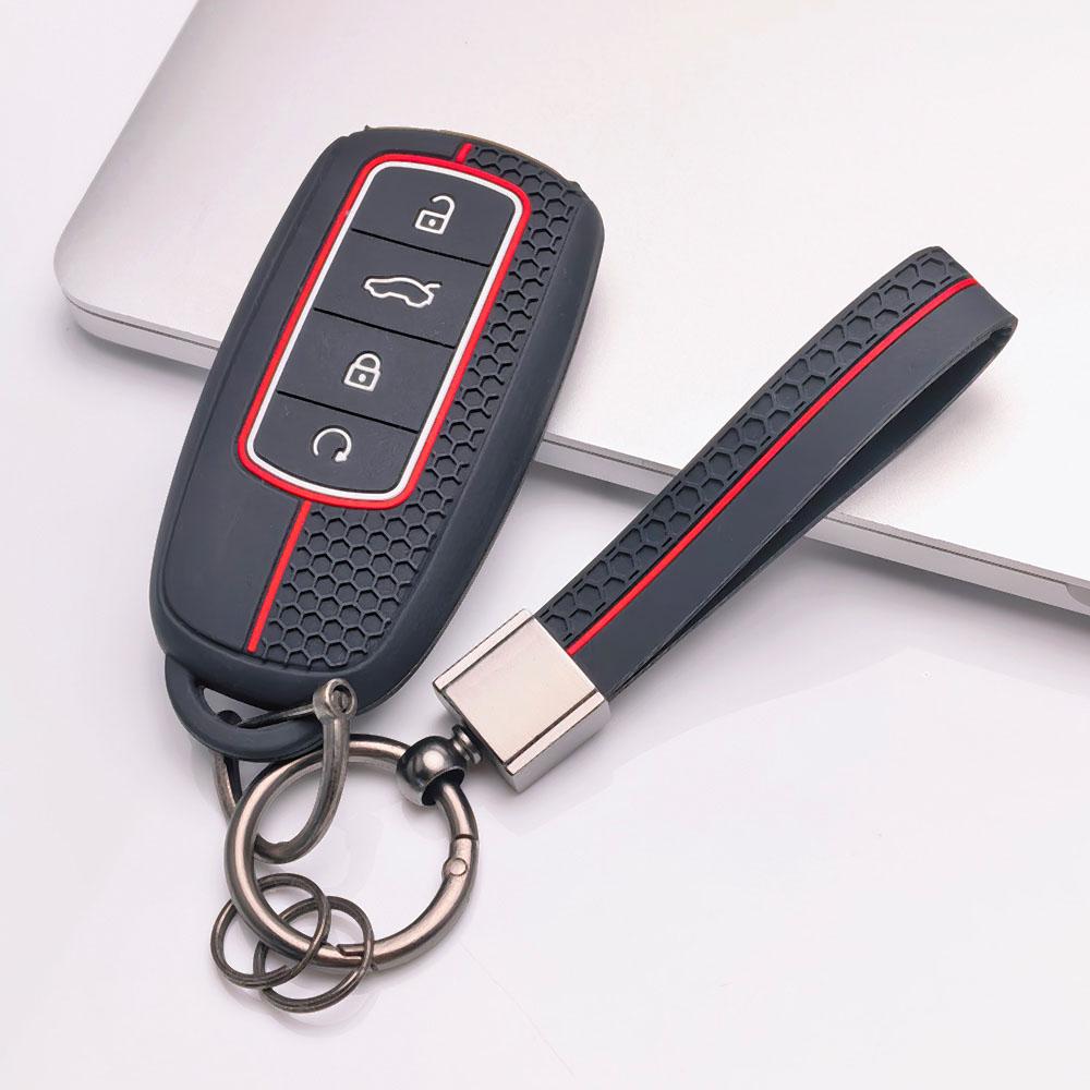 Key Cover for Chery with Keychain Anti-Scratch Guard Shockproof Protection Soft Grip Texture Responsive Button Touch Dust Resistant Cover