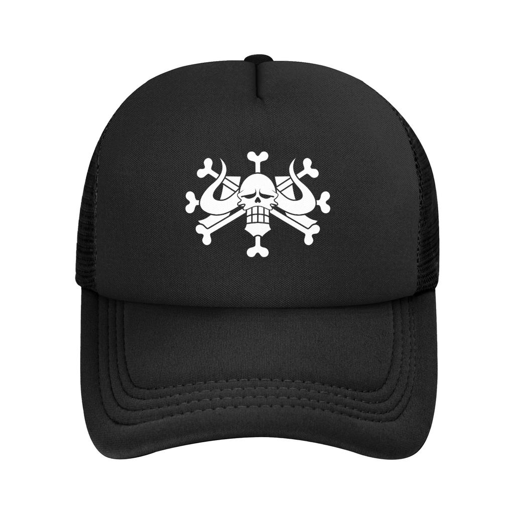 onepieces Trafalgar Law Logo Mesh Baseball Caps Unisex Women Outdoor Trucker Hat Surgeon of Death Adjustable Summer Sun Caps