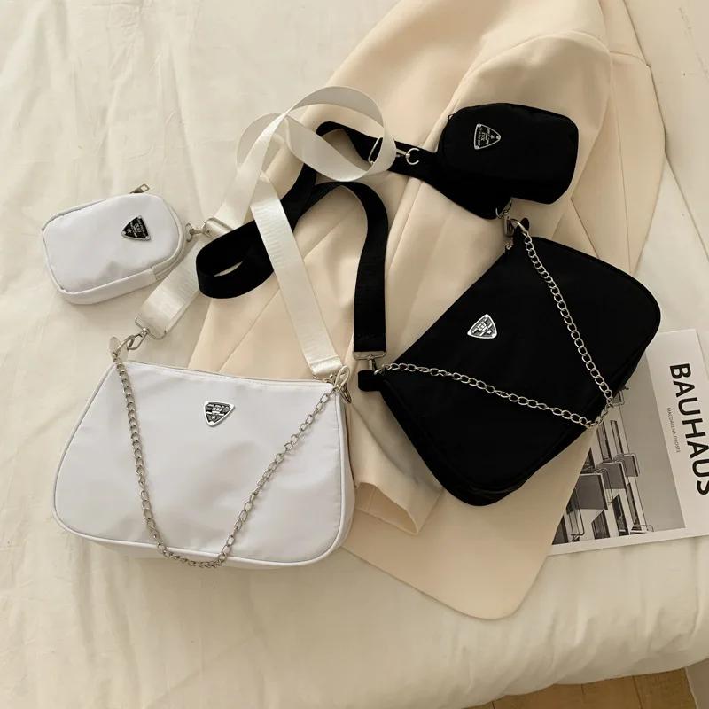 New Simple Small Satchel Women's Underarm Bag Solid Color Shoulder Bag Casual Crossbody Women's Mother and Child Bag