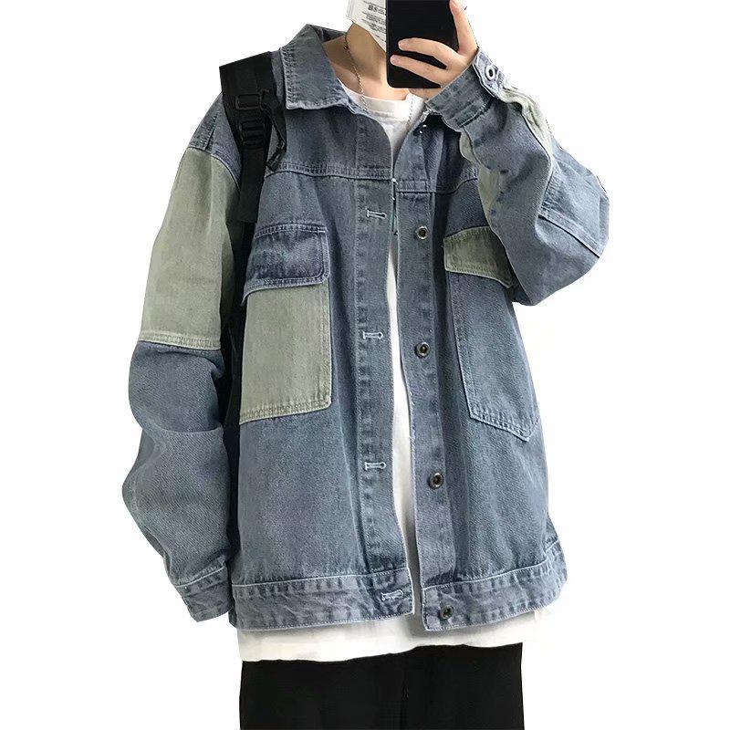 Herren Locker Jeansjacke - Koreanischer Stil, Trendy & Vielseitig für Freizeitkleidung im Frühling & Herbst.