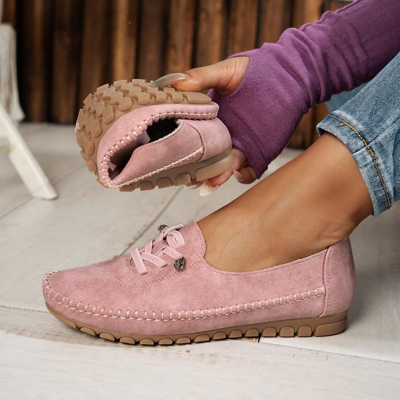 Women's Single Shoes, Outdoor Casual Walking Shoes, Leather Loafers, Mother's Shoes