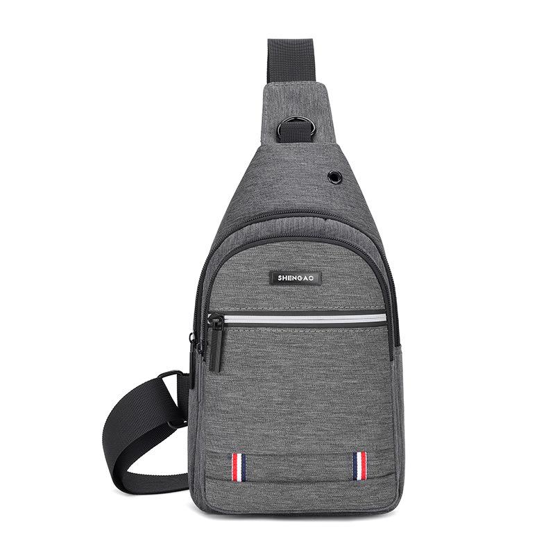 Men's Casual Breast Bag, Trendy Oblique Span Bag, Multi-layer Oxford Cloth Large-capacity Breast Bag.