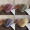 Vintage Striped Cotton Duckbill Cap With Adjustable Fit For Casual Spring Autumn Wear