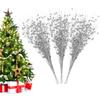 30 Pack Silver Artificial Glitter Berry Stem Ornaments 15.75 Inches Fake Christmas Picks Decorative Glitter Sticks for Vase Christmas Tree