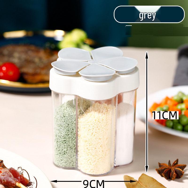 Five-in-One Spice Jar Set: Compartmentalized, Sealed Storage with Controllable Pour Lids