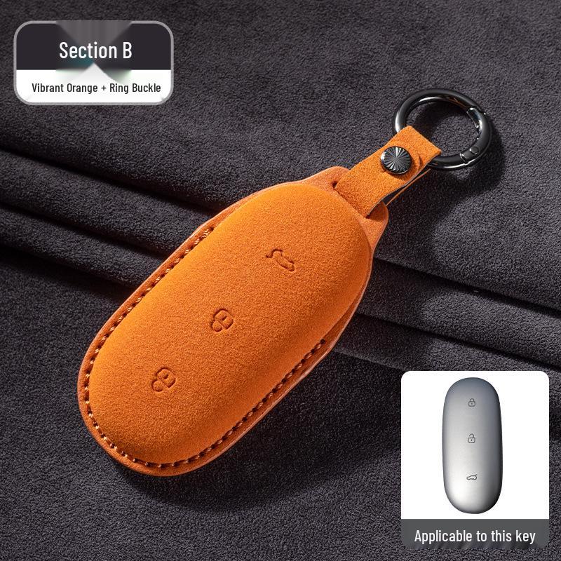 Suede Key Case for Li Xiang L9MAX/L8/L7: Tailored Car Key Shell with Buckle