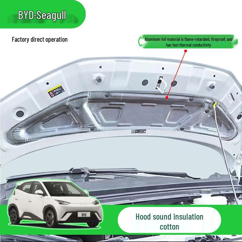

BYD Seagull Звуко- и теплоизоляция капота, Снижение шума и вибрации, Модификация интерьера