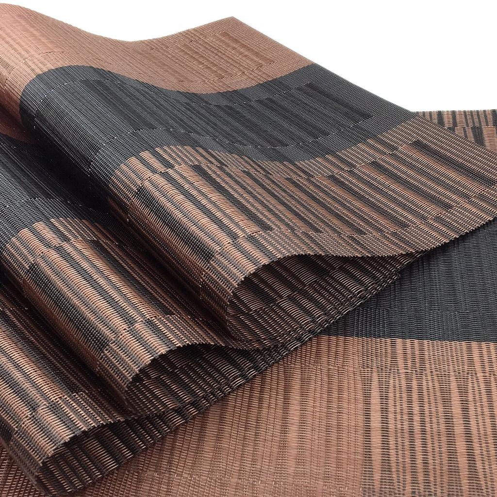 PVC-Tischset für Tischuntersetzer, 6 Stück, Weinuntersetzer, Bambus-Tischsets, Esstisch-Tischset, Küchen- und Tischwäsche