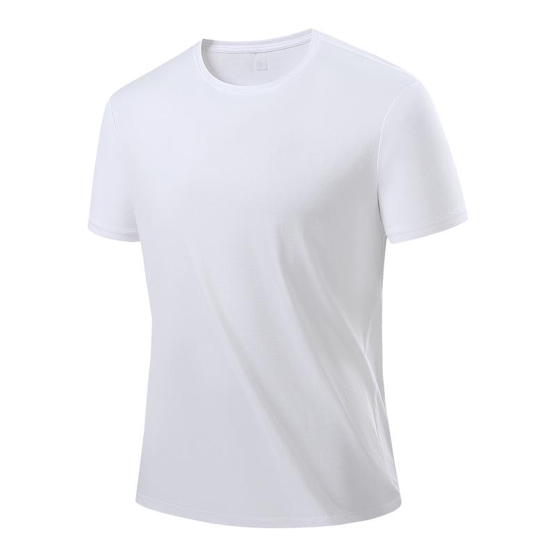 

Нова літня швидкосохнуча дихаюча футболка: Індивідуальний круглий виріз, однотонний колір, короткий рукав, високоякісний робочий одяг 4XL