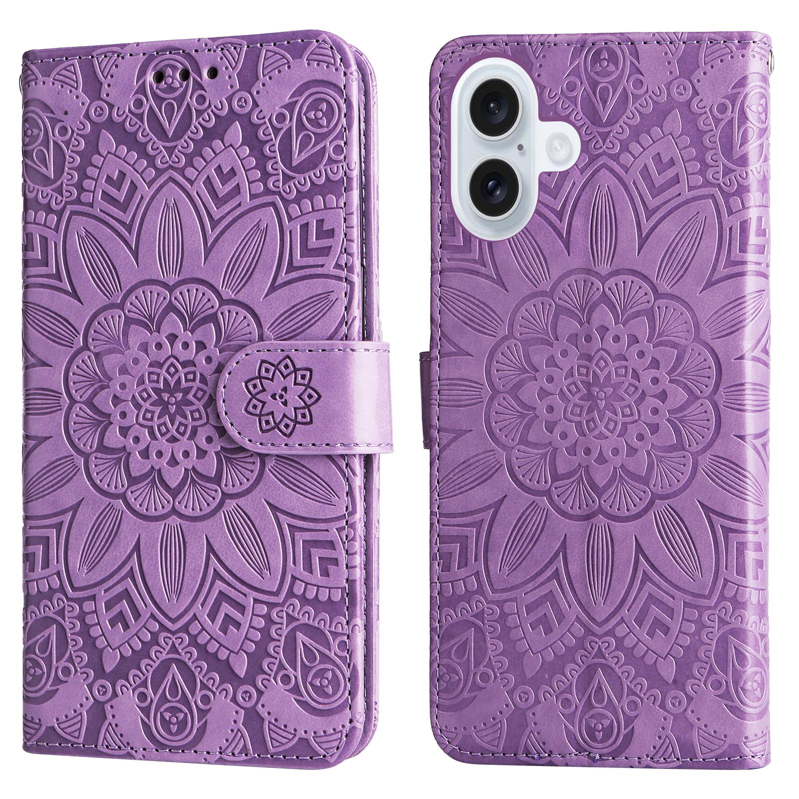 

For iPhone 17 Case Sunflower Imprint Leather Wallet Phone Cover E