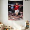 Man U Red Jersey Soccer Player Tapestry, Dynamic Football Action Shot Wall Hanging, Wall Art Decor for Fan Bedroom