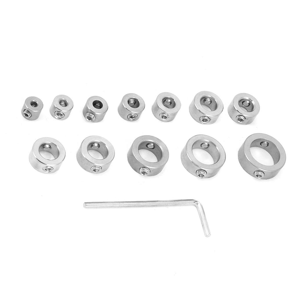 12 Stück/Set 3-16mm Edelstahl Bohrtiefenanschlag Bohrer Tiefenanschlag Kragen Set Bohrbegrenzer Bohrbegrenzer Bohrer Tiefenanschlagkragen