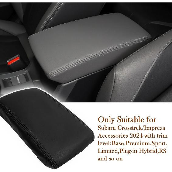 Center Console Armrest Cover For Subaru Crosstrek Accessories 2026 2024 2025, For Impreza 2024 2025 Arm Rest Box Lid Protection Armrest Seat Leather